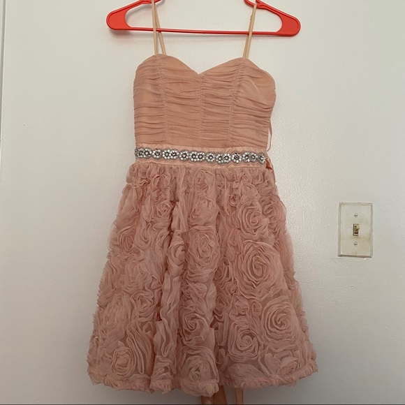 Macy's Dresses & Skirts - Macy’s Pink Cocktail Dress with tulle roses